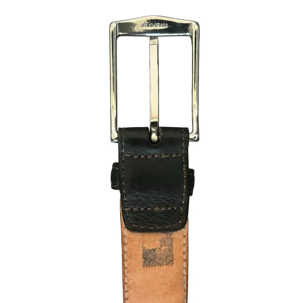 Martin Dingman Belt Men's Saddle Leather Lining Tumbled Calf Size 36 Dark‎ Brown
